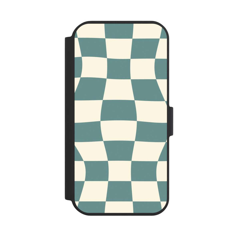 iPhone 15 NIVOflip Schachbrett Petrol
