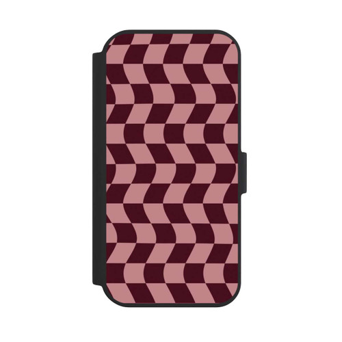 Apple iPhone 15 NIVOflip Schachbrett Rot-Rosa