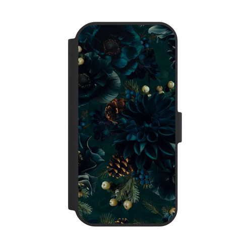 Apple iPhone 15 NIVOflip Blumenmuster Grün und Blau