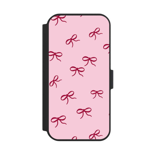 Apple iPhone 15 NIVOflip Schleifen Muster Rot Pink