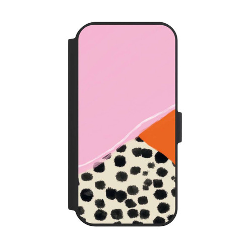 Apple iPhone 15 NIVOflip Rosa und Orange Gepunkteter Hintergrund