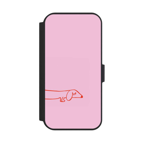 Apple iPhone 15 NIVOflip Dachshund Illustration Pink