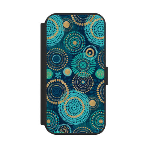 Apple iPhone 15 NIVOflip Blockprint India Teal Gold