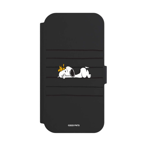 Apple iPhone 15 NIVOflip Snoopy Woodstock Streifen Peanuts Transparent