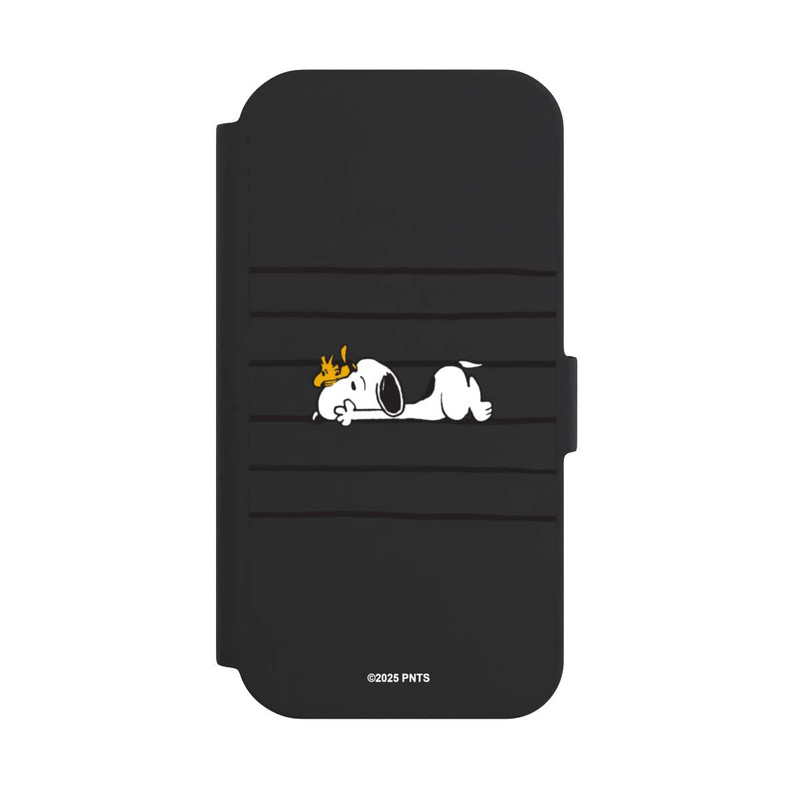 iPhone 15 NIVOflip Snoopy Woodstock Streifen Peanuts Transparent