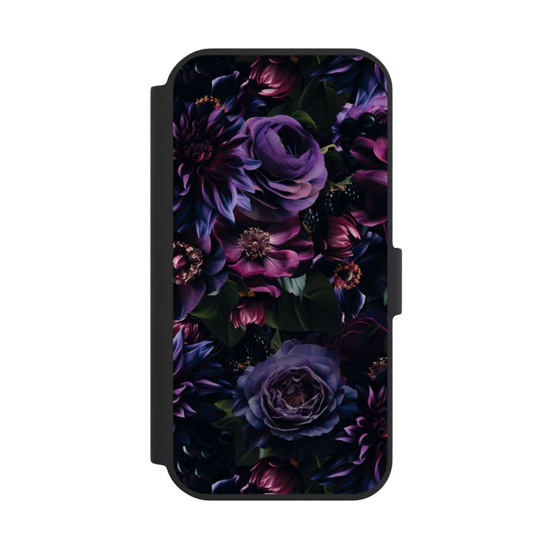 iPhone 15 NIVOflip Dunkle Lila Blüten 