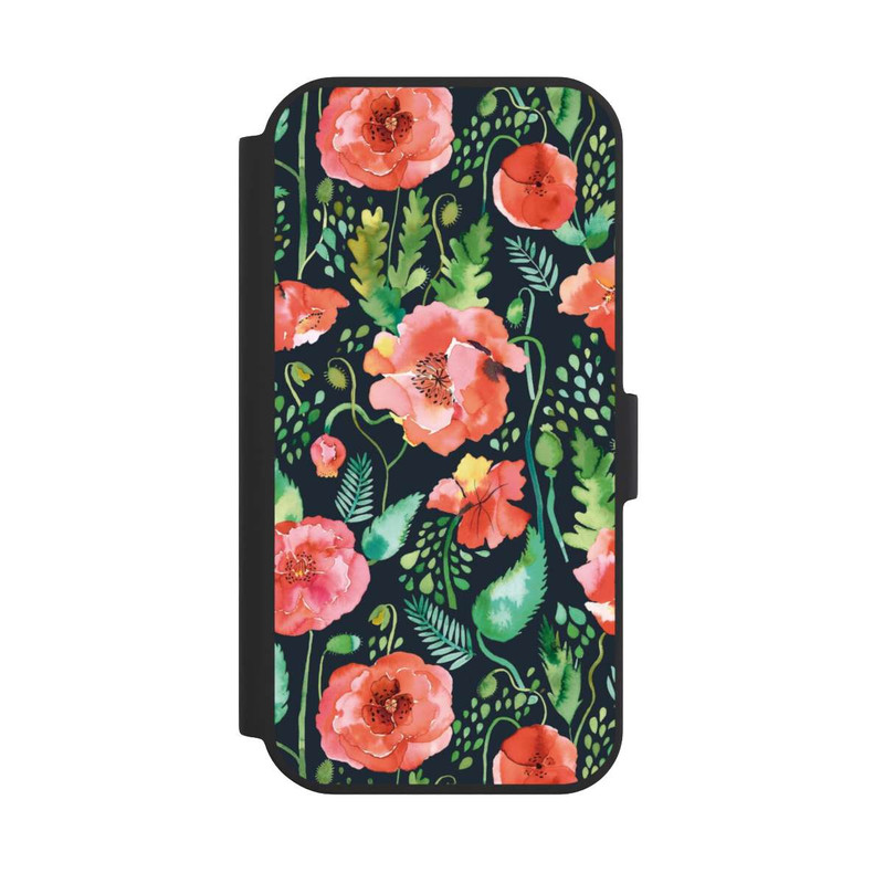 iPhone 15 NIVOflip Mohnblumen Dunkle Wildnis