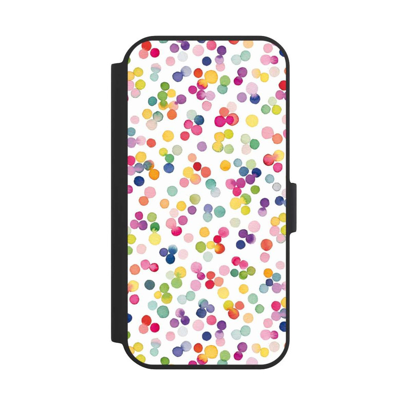 iPhone 15 NIVOflip Watercolour Punkte Bunt