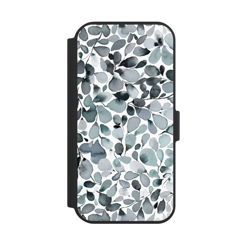 iPhone 15 NIVOflip Eucalyptus Watercolor Leaves Grey