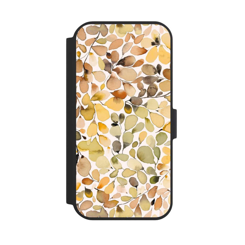 iPhone 15 NIVOflip Eukalyptus Aquarellblätter Braun Herbst
