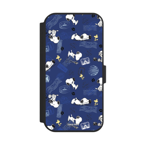 Apple iPhone 15 NIVOflip Peanuts Travel Stamps Pattern Blue