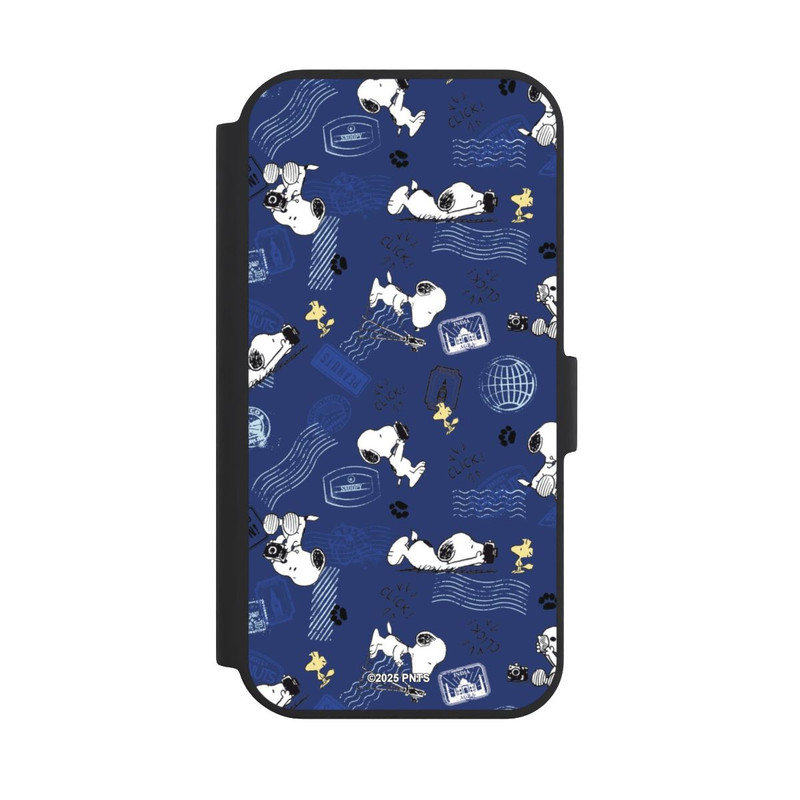 iPhone 15 NIVOflip Peanuts Travel Stamps Pattern Blue