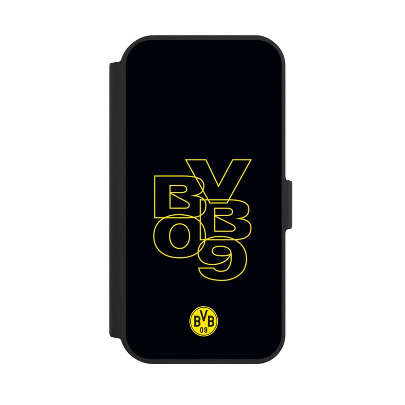 iPhone 15 NIVOflip BVB09 Gelb Schwarz