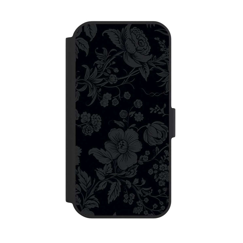 iPhone 15 NIVOflip Dunkle Blumen Vintageoptik