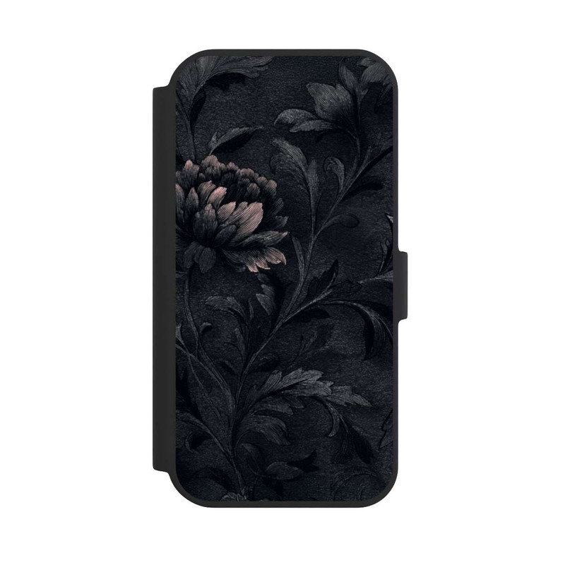 iPhone 15 NIVOflip Dunkles Blumenmuster Vintage