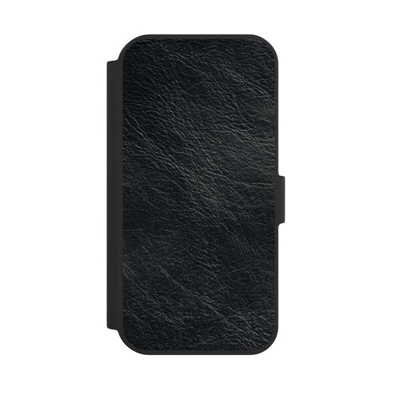 iPhone 15 NIVOflip Schwarzer Lederlook Hintergrund