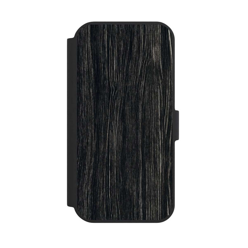 iPhone 15 NIVOflip Dunkle Holzstruktur