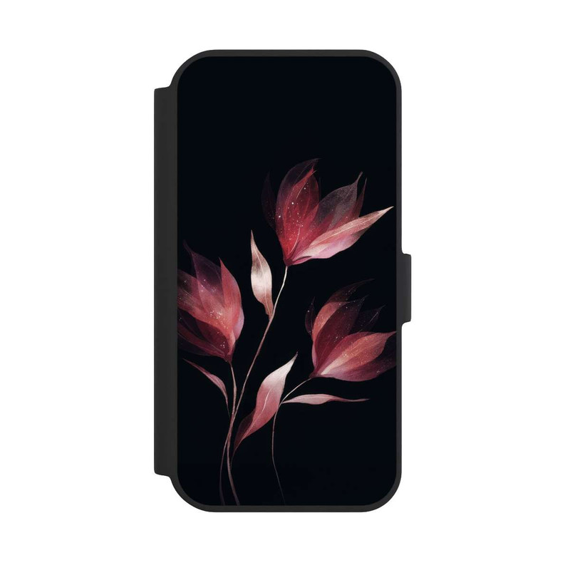 iPhone 15 NIVOflip Burgunderrote Blume Negativ
