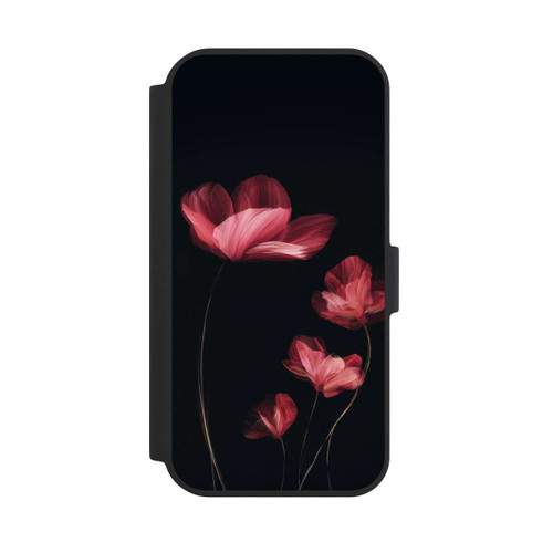 Apple iPhone 15 NIVOflip Burgunder Blüten schwarz