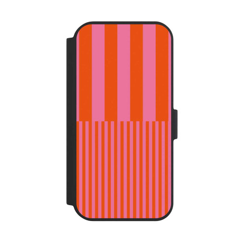 Apple iPhone 15 NIVOflip Streifenmuster Pink Rot