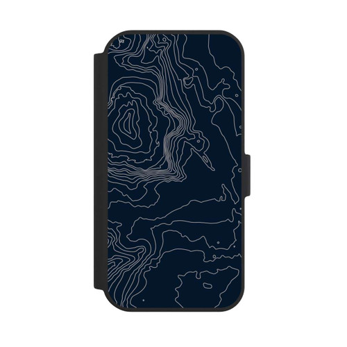 Apple iPhone 15 NIVOflip Berg Höhenlinien Dunkel