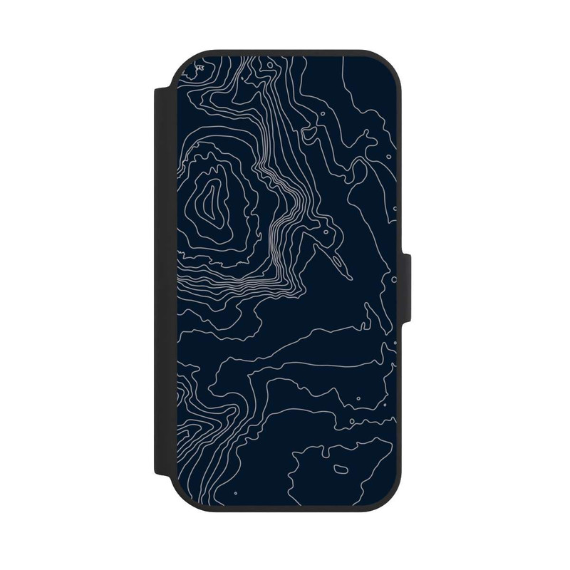 iPhone 15 NIVOflip Lignes de Contour de Montagne Sombres