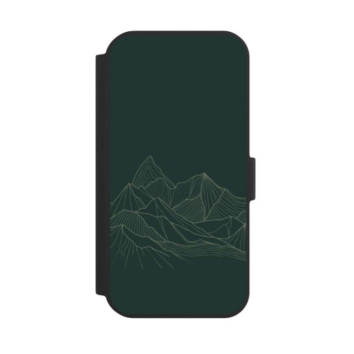 Apple iPhone 15 NIVOflip Dessin Au Trait De Montagne Vert