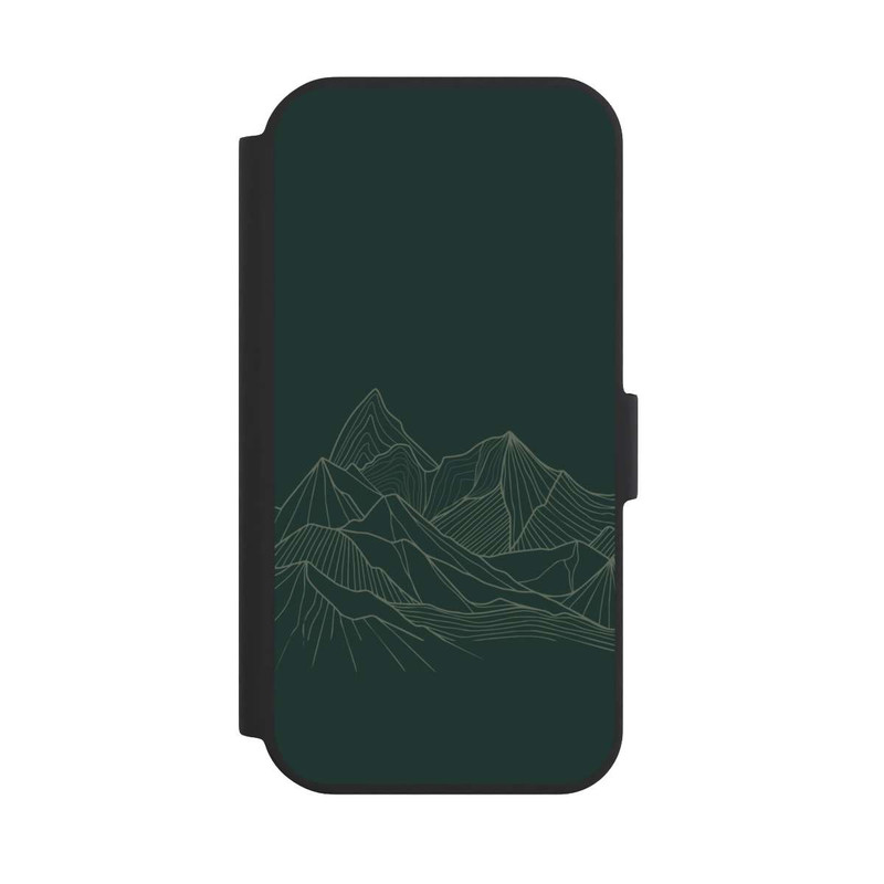 iPhone 15 NIVOflip Dessin Au Trait De Montagne Vert