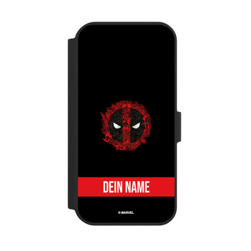 Apple iPhone 15 NIVOflip Deadpool Logo Personalisierbar