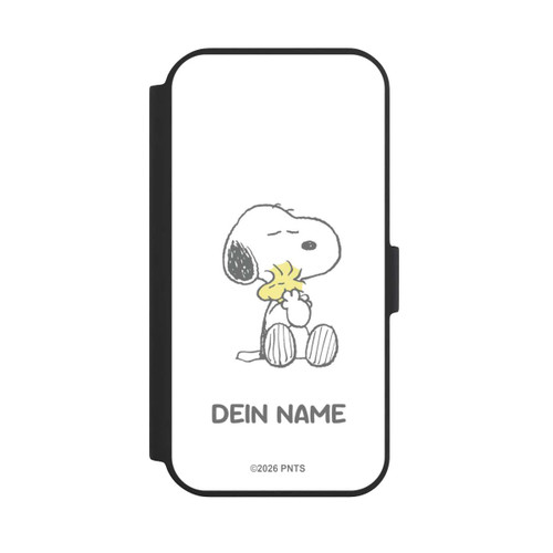 Apple iPhone 15 NIVOflip Snoopy And Woodstock Cuddling Personalisierbar