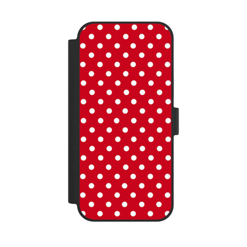 Apple iPhone 15 Plus NIVOflip Polka Dots Dunkelrot und Weiß
