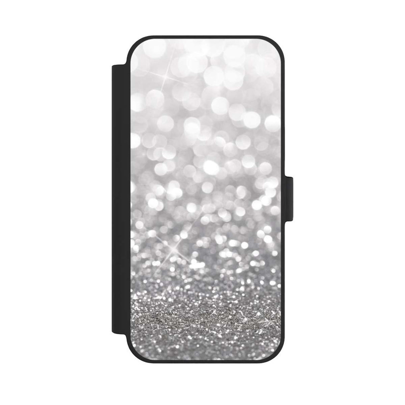 iPhone 15 Plus NIVOflip Pluie de Paillettes Argentées Look