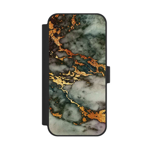 Apple iPhone 15 Plus NIVOflip Grauer und goldener Marmor Look