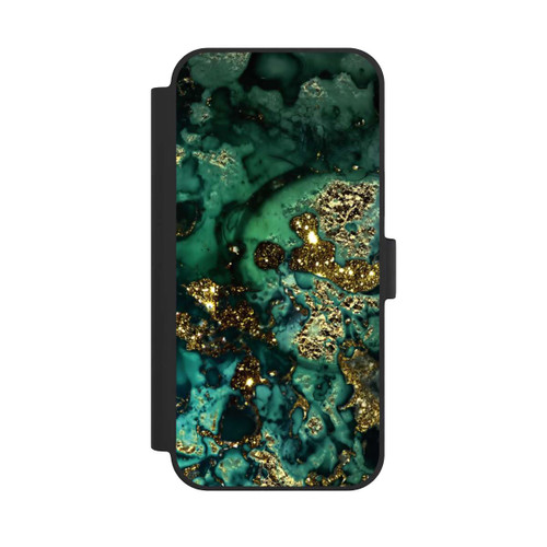 Apple iPhone 15 Plus NIVOflip Cyan Glitzer Marmorlook