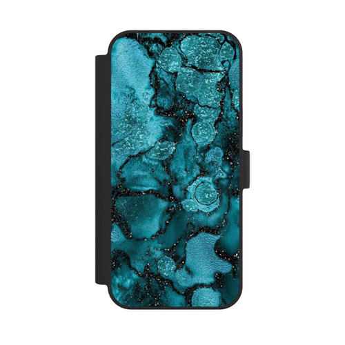 Apple iPhone 15 Plus NIVOflip  Blauer Glitzerlook