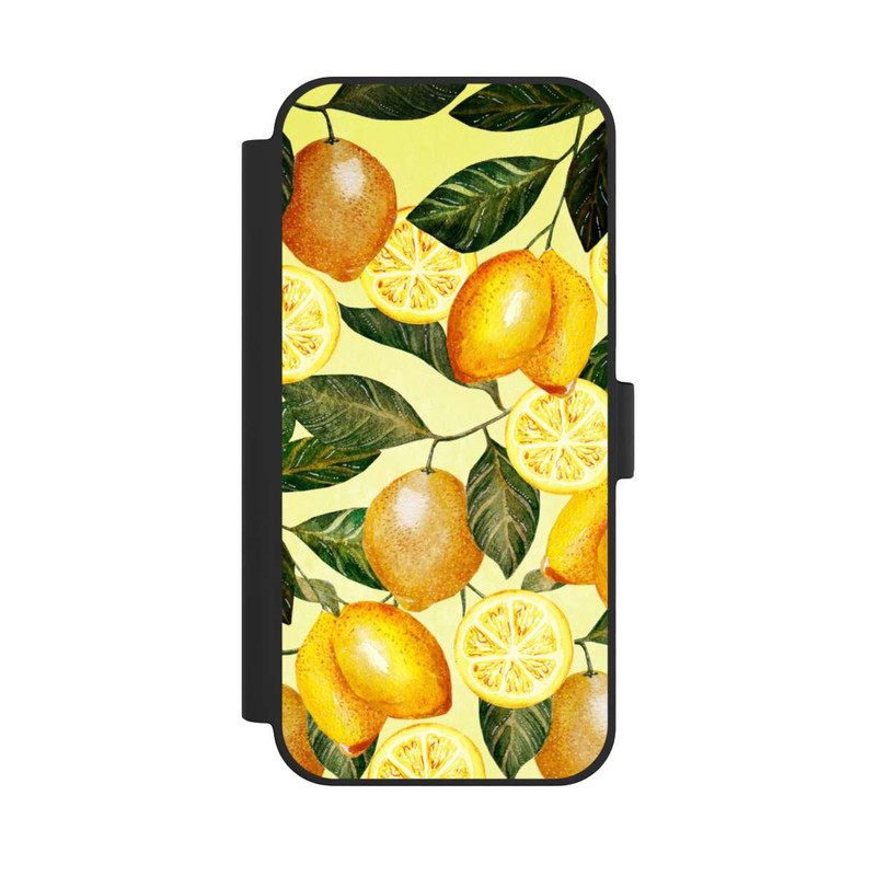 iPhone 15 Plus NIVOflip Gelber Sommer mit Zitronen
