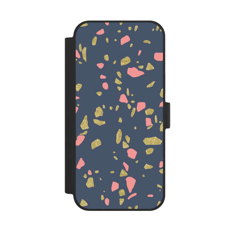 iPhone 15 Plus NIVOflip Terazzo Gold-Optik