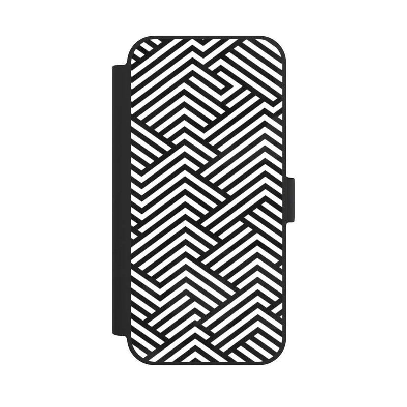 iPhone 15 Plus NIVOflip Schwarz und Weiß ZigZag