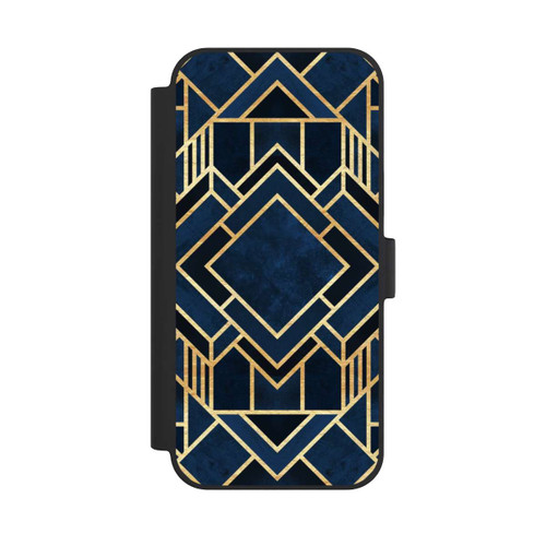Apple iPhone 15 Plus NIVOflip Kunst Deko Blau Golddruck