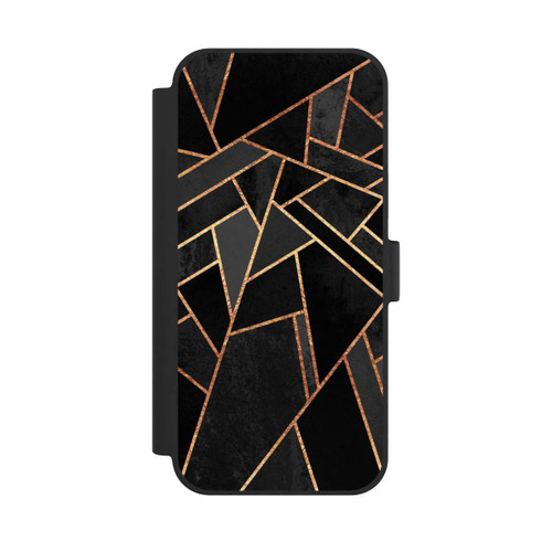 Apple iPhone 15 Plus NIVOflip Schwarze Nacht Gold Druck