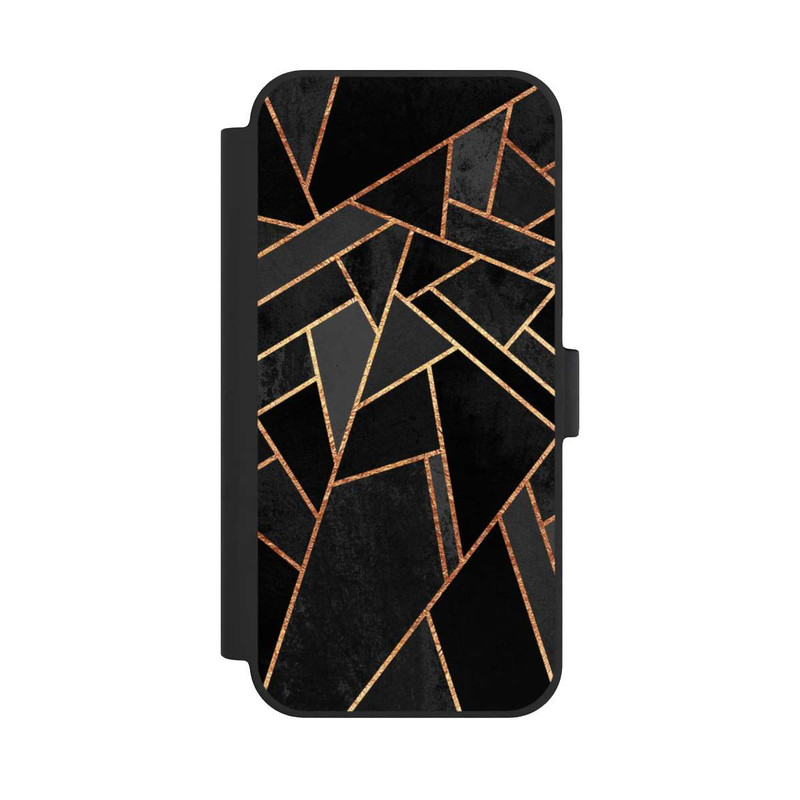 iPhone 15 Plus NIVOflip Schwarze Nacht Gold Druck