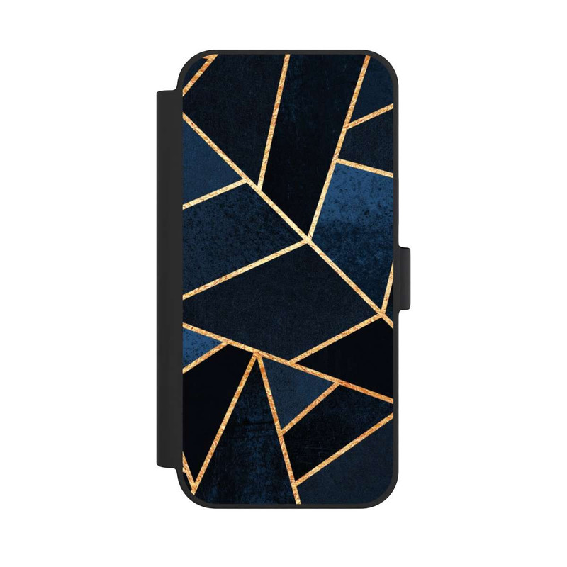 iPhone 15 Plus NIVOflip Navy Stein Golddruck