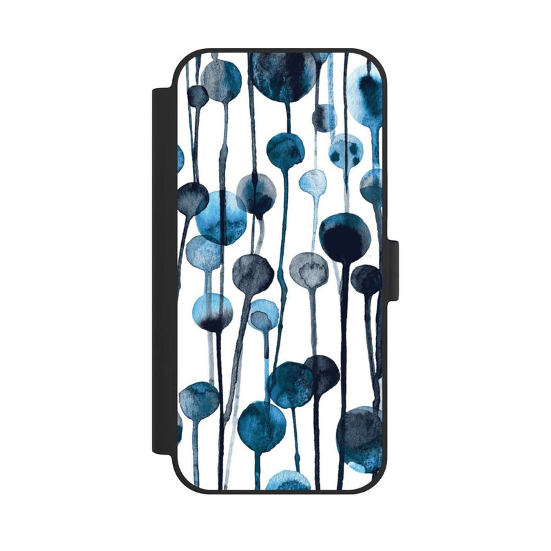 iPhone 15 Plus NIVOflip Tropfende Punkte blau