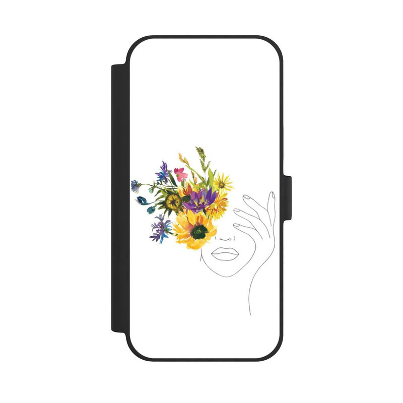 iPhone 15 Plus NIVOflip Line Art Tournesols femme
