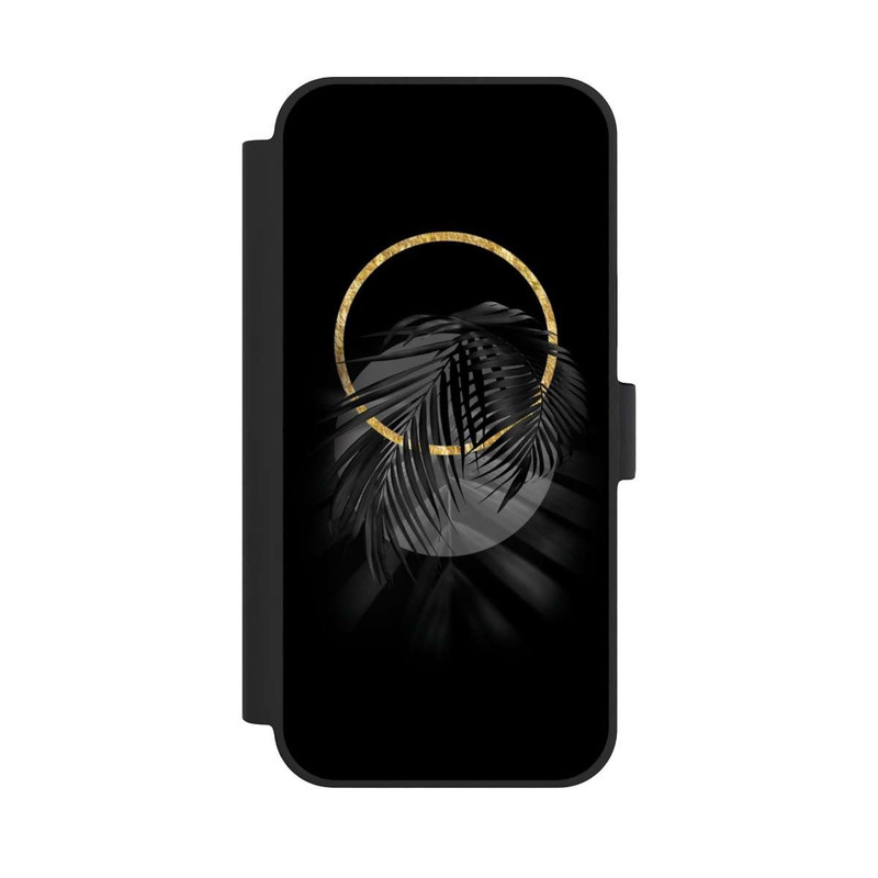 iPhone 15 Plus NIVOflip Feuille tropicale noire