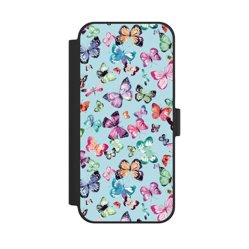 iPhone 15 Plus NIVOflip Papillons Rose Orange Bleu