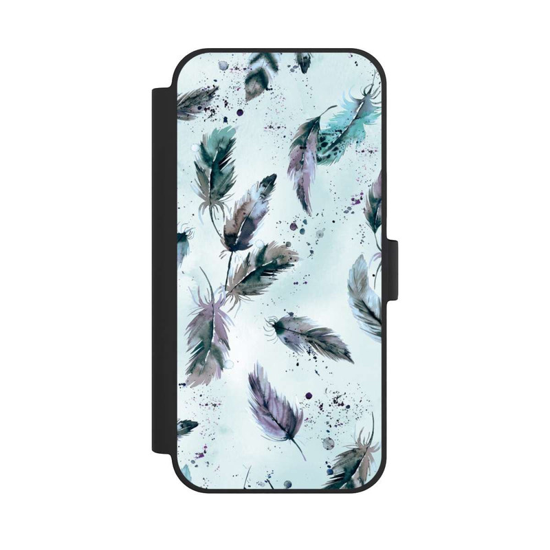 iPhone 15 Plus NIVOflip Plumes Magiques Bleu Doux