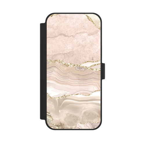Apple iPhone 15 Plus NIVOflip Marmor rosa-goldene Streifen