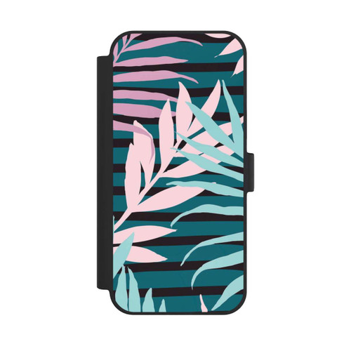 Apple iPhone 15 Plus NIVOflip Pastel Jungle Leaves Pink Teal Seamless