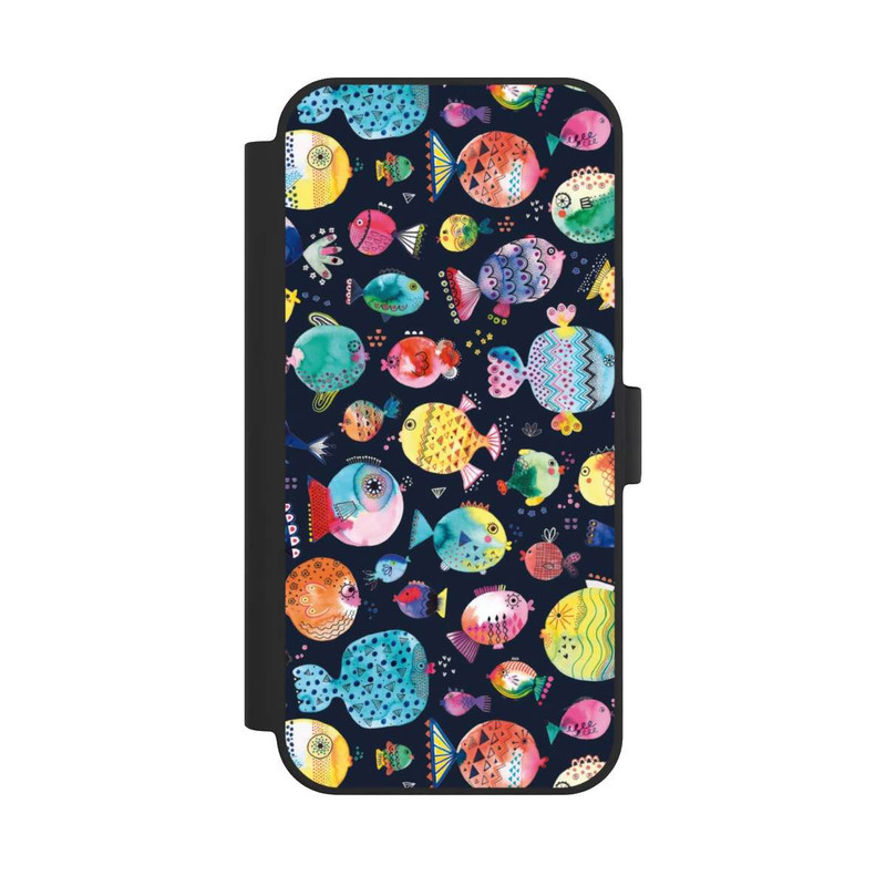 iPhone 15 Plus NIVOflip Plage Puffer poissons Enfant Marine